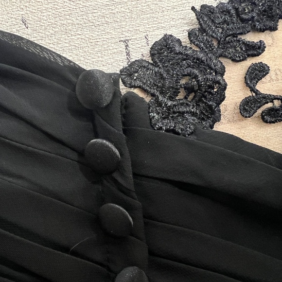 Womens Elegant Evening Gown Lace Floral Embroidered Bodycon Maxi Dress 3/4Sleeve - Picture 7 of 10